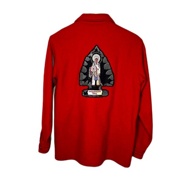 VTG Boy Scouts Of America Red Official Wool Amaquonsippi Shirt Jacket Chest Sz M - Picture 7 of 16